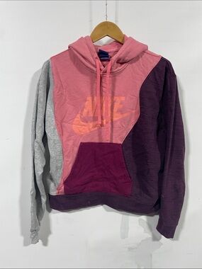 Nike Women’s Colorblock Pullover Hoodie in Pink, Purple & Gray